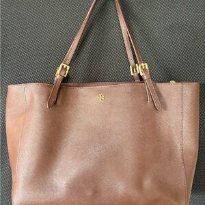 Tory Burch Tan Leather Tote with Gold Details